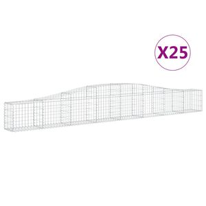 vidaXL Kosze gabionowe, 25 szt, 400x30x40/60 cm, galwanizowane żelazo