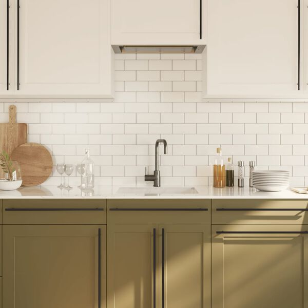 vidaXL Uchwyty do szafek, 10 szt., czarne, 480 mm, stal nierdzewna