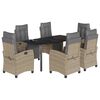 vidaXL 7-cz. zestaw mebli ogrodowych z poduszkami, mieszany beż