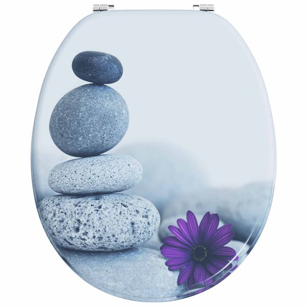 vidaXL Deska toaletowa Szary 44 x 38 cm Płyta MDF