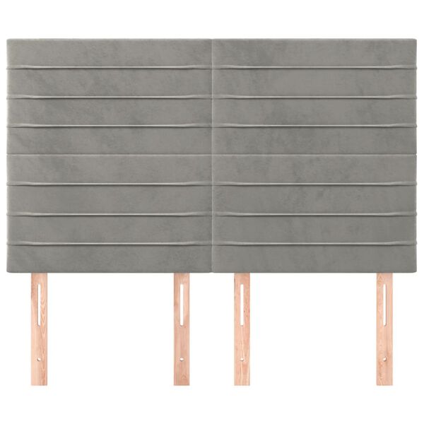 vidaXL Zagł&oacute;wek jasnoszary 144x5x118/128 cm aksamit