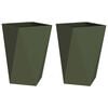 vidaXL Donica 2 pcs Zielony oliwkowy 50 x 50 x 75 cm Stal