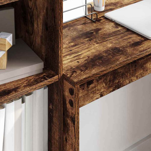 vidaXL Biurko z szufladą 2 pcs Dąb wędzony