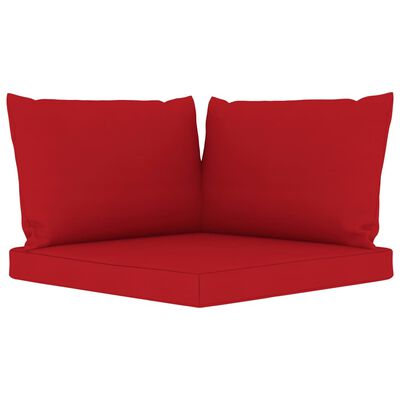 vidaXL Ogrodowa sofa 4-os. z czerwonymi poduszkami