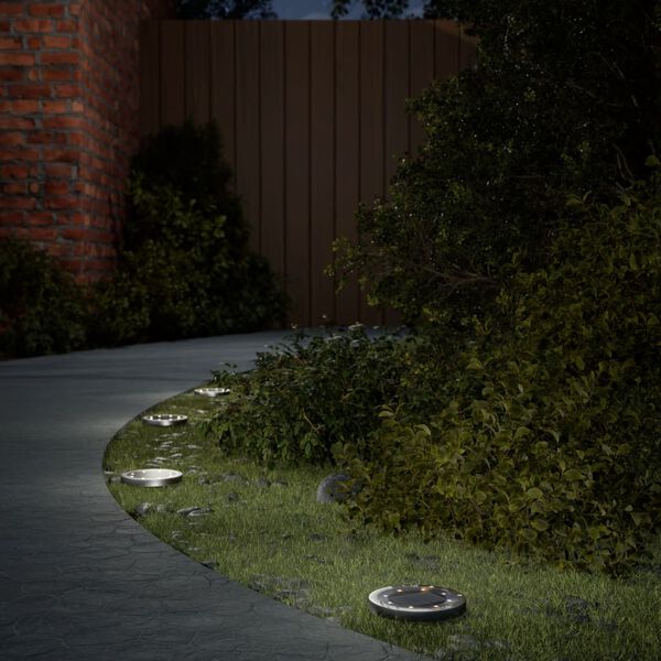 vidaXL Solarne lampki gruntowe, z kolcami, 12 szt., ciepłe białe