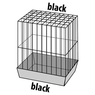 FLAMINGO Klatka dla papużki Saga, 51x28x55 cm, czarna