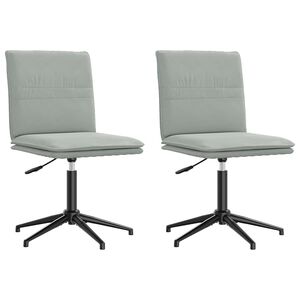 vidaXL Krzesła stołowe, 2 szt., jasnoszare, aksamitne