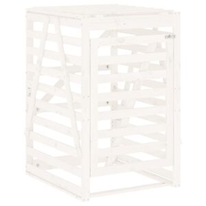 vidaXL Obudowa kosza na śmieci, biała, 84x90x128,5 cm, drewno sosnowe