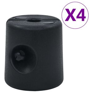 vidaXL Plastikowe obciążniki ogrodowe, 4 szt., PE, czarne