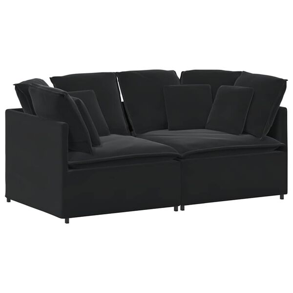 vidaXL Sofa modułowa z poduszkami aksamitna czerń
