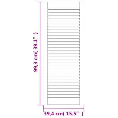 vidaXL Drzwi żaluzjowe do szafki, 2 szt., białe, 99,3x39,4 cm, sosnowe