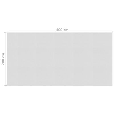 vidaXL Pływająca folia solarna z PE, 400x200 cm, szara