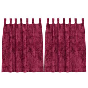 vidaXL Zasłona z zasłonami 2 pcs Czerwone wino 140 x 140 cm Aksamit