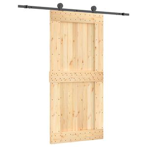 vidaXL Drzwi przesuwne 95 x 210 cm Lite Drewno Sosnowe (Nieobrobione)