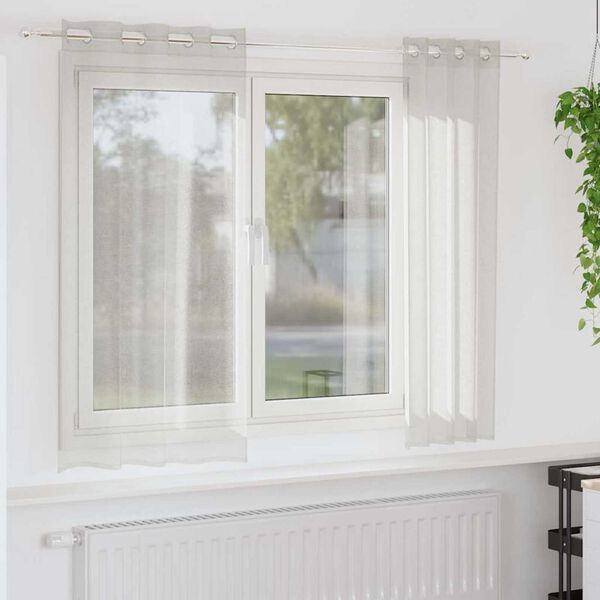 vidaXL Firany Voile z zasłonami 2 pcs Kremowy 175 x 140 cm Poliester