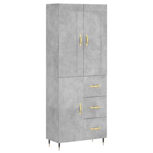 vidaXL Witrynka, szarość betonu 69,5x34x180 cm materiał drewnopochodny