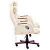 vidaXL Krzesło biurowe, kremowe, obite sztuczną sk&oacute;rą