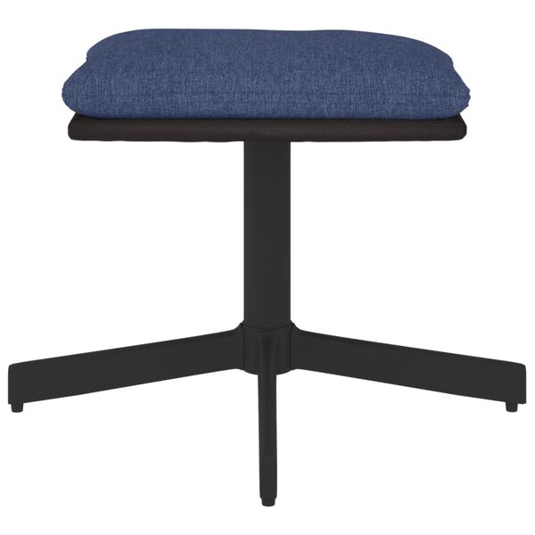 vidaXL Podnóżek, niebieski, 60x60x36 cm, tkanina i ekoskóra