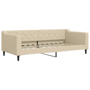 vidaXL Sofa z funkcją spania, kremowe, 90x200 cm, obita tkaniną