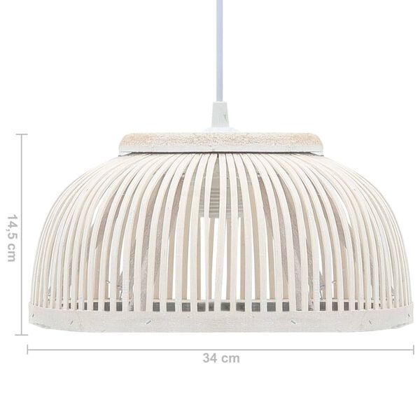 vidaXL Lampa wisząca, bambusowa, 40 W, 34x14,5 cm, p&oacute;łkolista, E27