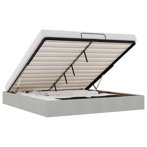 vidaXL Rama ł&oacute;żka otomana bez materacem, szara, 200x200 cm, aksamit