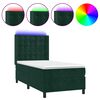 vidaXL Ł&oacute;żko kontynentalne z materacem i LED zielony aksamit 90x200 cm
