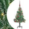 vidaXL Sztuczna choinka z śnieżnym pokryciem z lampkami LED 120 cm