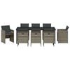 vidaXL Zestaw do jadalni w ogrodzie z poduszką 9 pcs Szary polirattan