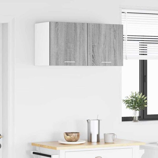 vidaXL Szafka wisząca 2 pcs Szary Sonoma i Biały 40 x 31 x 40 cm