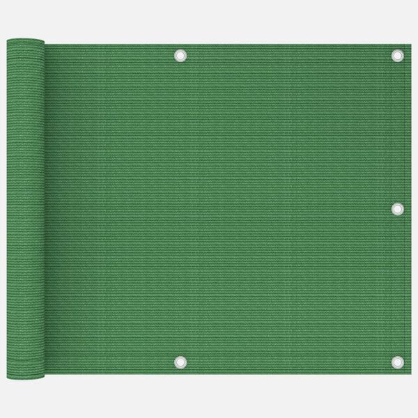 vidaXL Parawan balkonowy, jasnozielony, 75x600 cm, HDPE