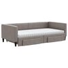 vidaXL Sofa rozsuwana z szufladami, taupe, 100x200 cm, tkanina