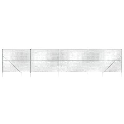 vidaXL Ogrodzenie z siatki, z kotwami, srebrne, 1,8x10 m