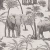 DUTCH WALLCOVERINGS Tapeta Elephant Grove, ciemnoszara