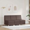 vidaXL Modułowa sofa bez podłokietnik&oacute;w 3 pcs Brązowy 55 x 74 x 82 cm