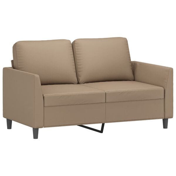 vidaXL 2-osobowa sofa, kolor cappuccino, 120 cm, sztuczna sk&oacute;ra