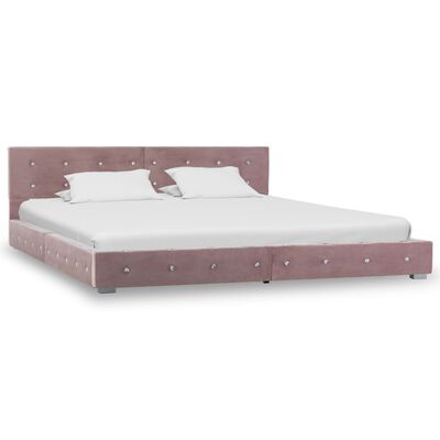 vidaXL Rama łóżka, różowa, tapicerowana aksamitem, 180 x 200 cm