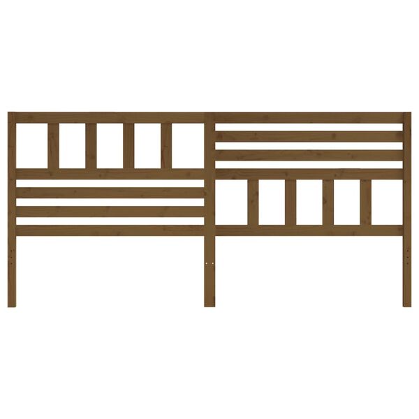 vidaXL Wezgłowie ł&oacute;żka, brązowe, 186x4x100 cm, lite drewno sosnowe