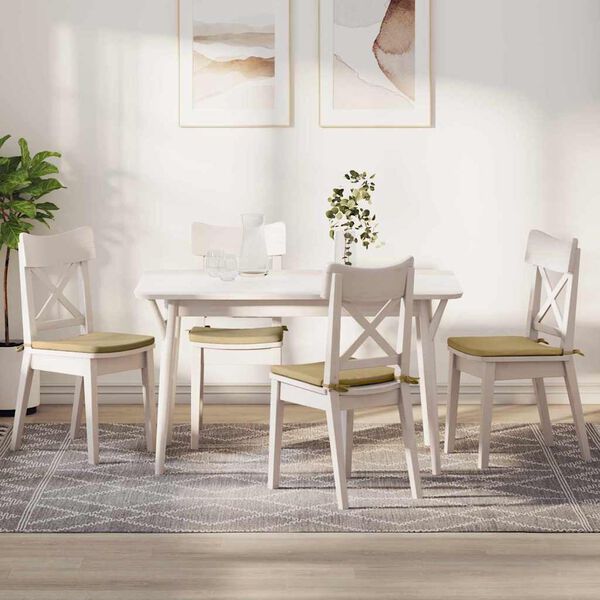 vidaXL Poduszki na siedziska 4 pcs Szary zielony 40 x 40 x 3 cm