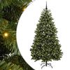 vidaXL Sztuczna choinka 210 cm 300 LED Ciepła biel PVC i stal zielony