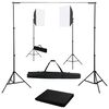 vidaXL Fotograficzny zestaw studyjny z lampami softbox i tłem