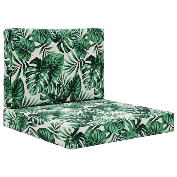 vidaXL Poduszka do sofy na zewnątrz 2 pcs Wz&oacute;r liścia Poliester