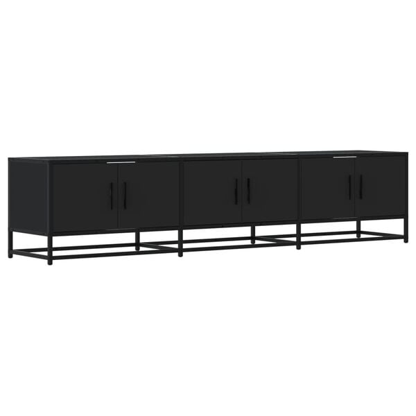 vidaXL Szafka pod TV, czarna, 180x35x41 cm, materiał drewnopochodny