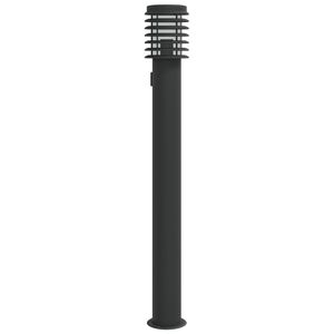 vidaXL Lampa ogrodowa słupek z gniazdkiem, czarna, 110 cm, stal