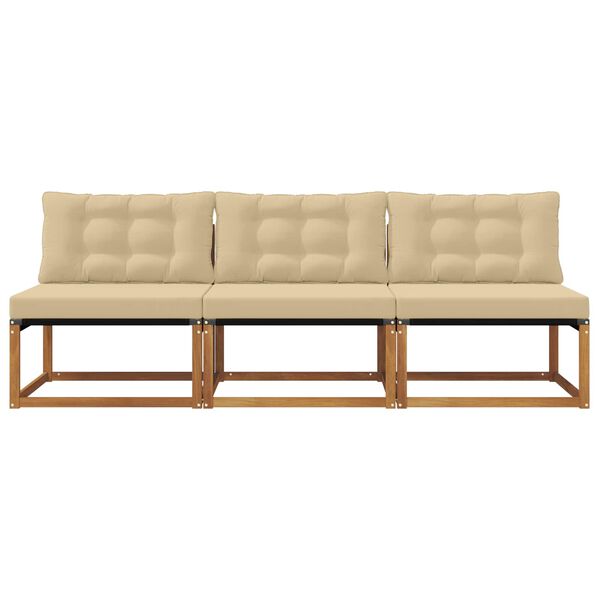vidaXL 3 Sztuka Środkowa sofa ogrodowa Lite Drewno Akacji Naturalny