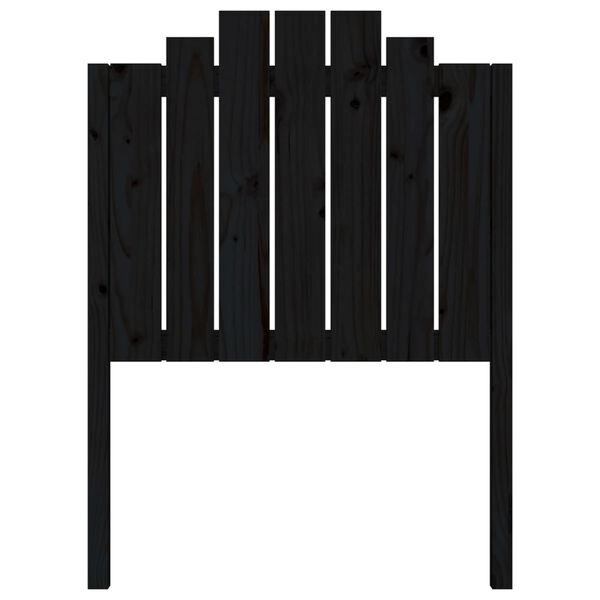 vidaXL Wezgłowie łóżka, czarne, 81x4x110 cm, lite drewno sosnowe