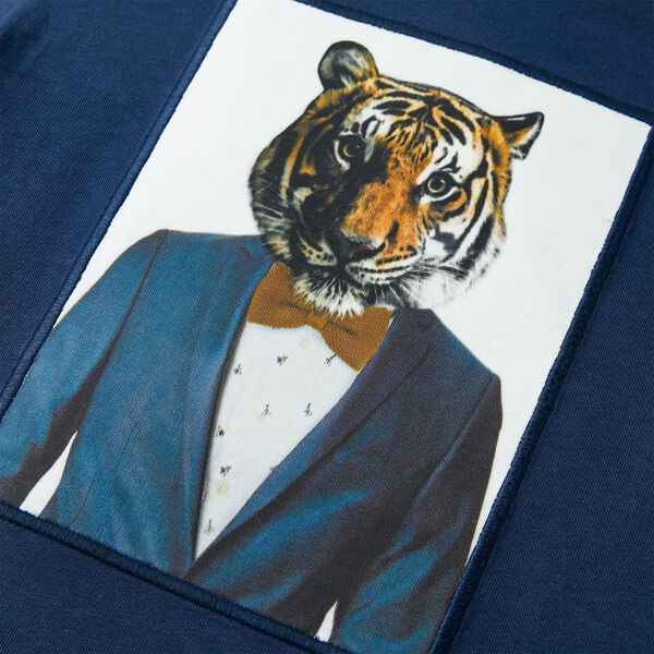 Koszulka dziecięca z kr&oacute;tkimi rękawami, ciemnoniebieska, 128