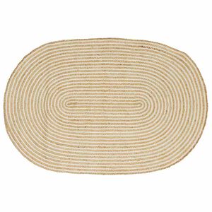 vidaXL Dywan strefowy Naturalne i białe 122 x 183 cm Juta