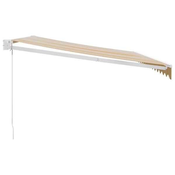 vidaXL Zwijana markiza, ż&oacute;łto-biała, 4,5x3 m, tkanina i aluminium