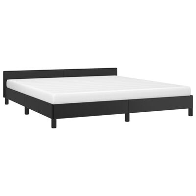 vidaXL Rama łóżka z zagłówkiem, czarna, 180x200 cm, sztuczną skórą