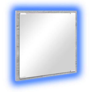 vidaXL Lustro łazienkowe LED Szary Sonoma 40 x 37 x 8.5 cm